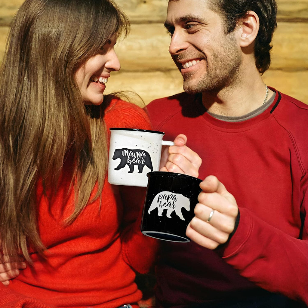 Mama Bear Papa Bear Mug Set of 2, Mom Dad Gift, Parents Couple Coffee Mug