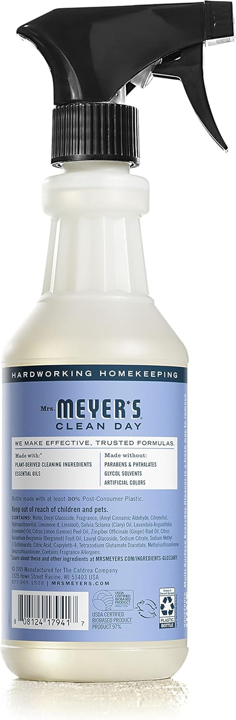 Mrs. MEYER'S Clean Day Multi-Surface Everyday Cleaner, Bluebell Scent, 16 Fl Oz (Pack of 3)