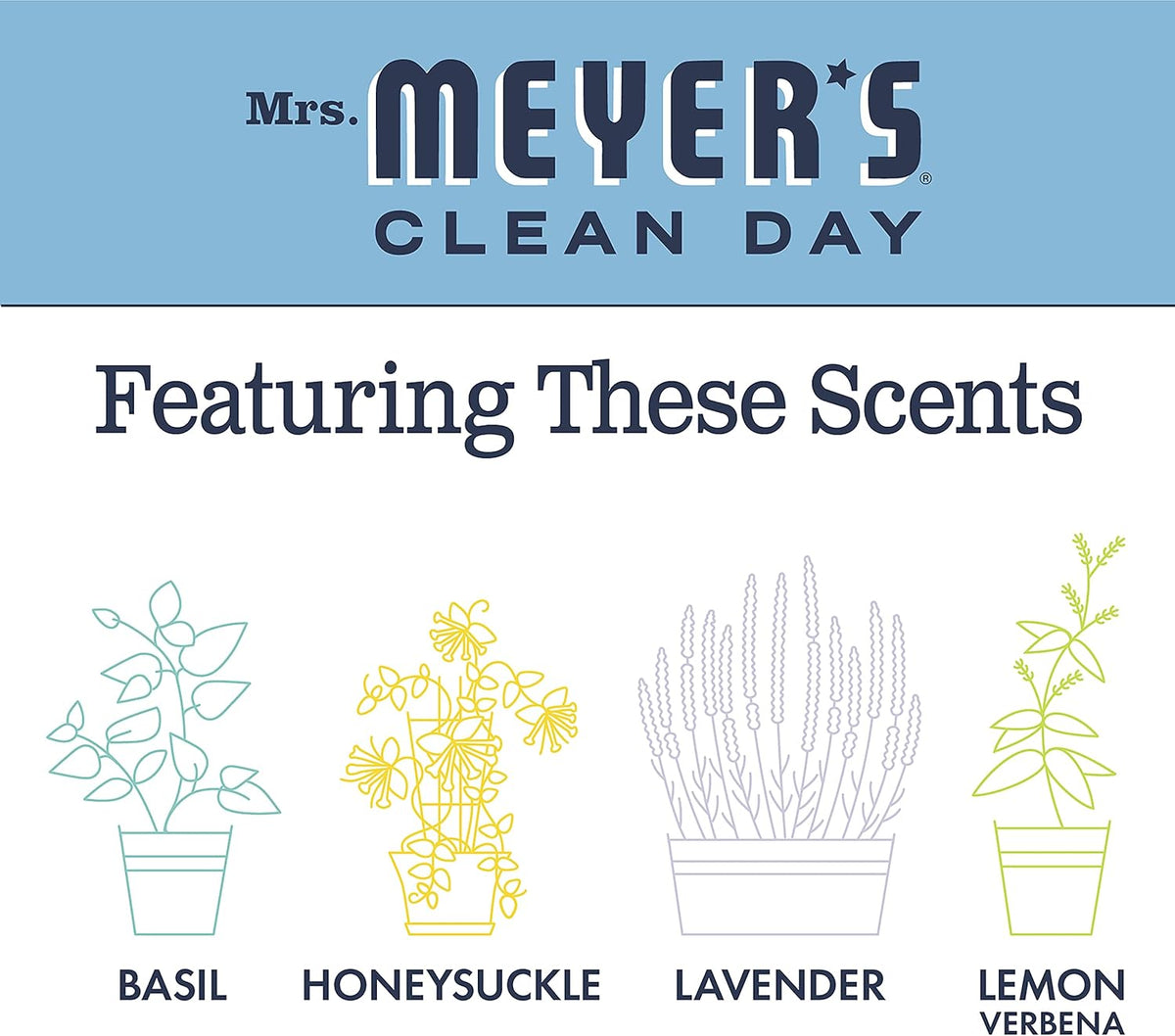 Mrs. MEYER'S Clean Day Multi-Surface Everyday Cleaner, Bluebell Scent, 16 Fl Oz (Pack of 3)