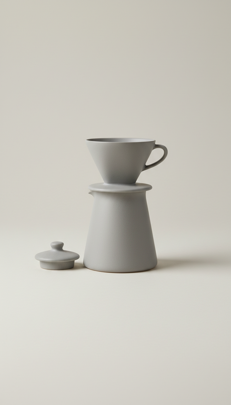 Mist Gray Ceramic Pour-Over Set