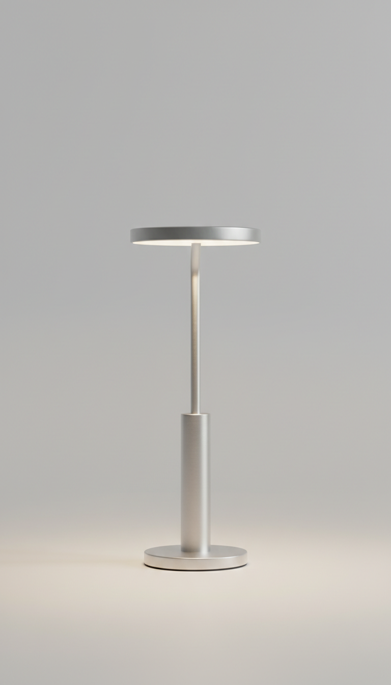 Brushed Metal Minimalist Table Lamp